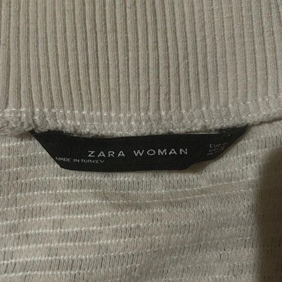 Zara Cream Fringe Textured Turtleneck Sweater - Picture 5 of 5